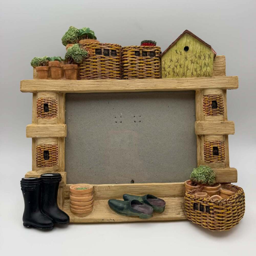 Vintage Rustic Garden Theme 3D Resin Picture Frame Country Cottage 4x6 Photo